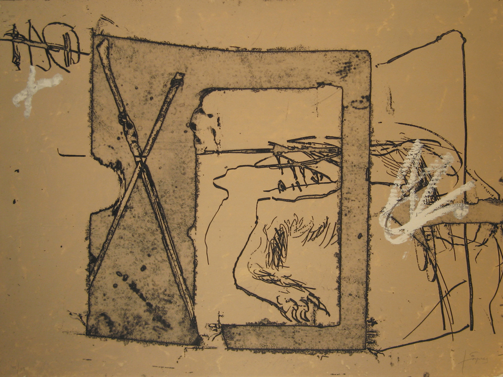 Antoni Tàpies 'Matèria ocre amb X', 1996 
