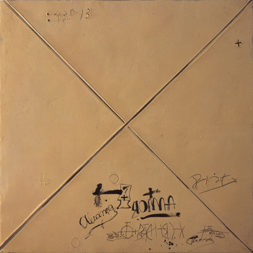 Antoni Tàpies. 'Matèria ocre amb X', 1996